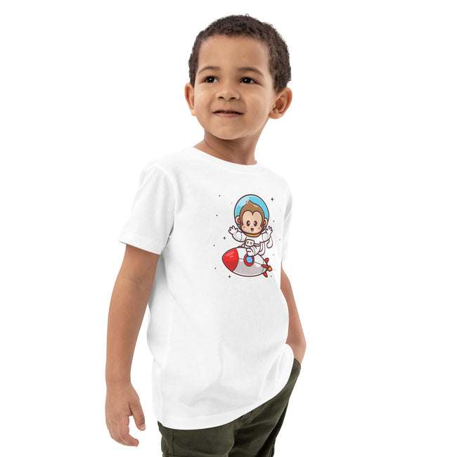 Space Monkey - Organic Cotton Kids T-shirt - Poopiefuntv
