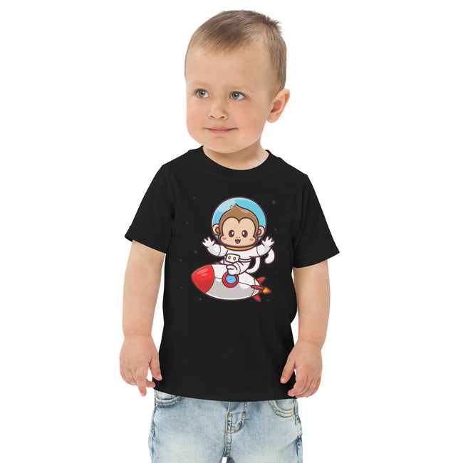 Space Monkey - Toddler Jersey T-shirt - Poopiefuntv
